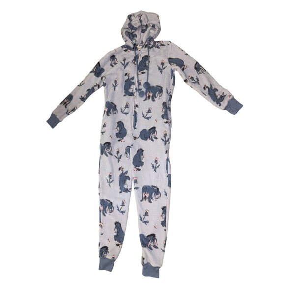 Disney Slumber Collection Munki Munki Eeyore Print Adult Onesie Pajamas With Hoo - Picture 1 of 7